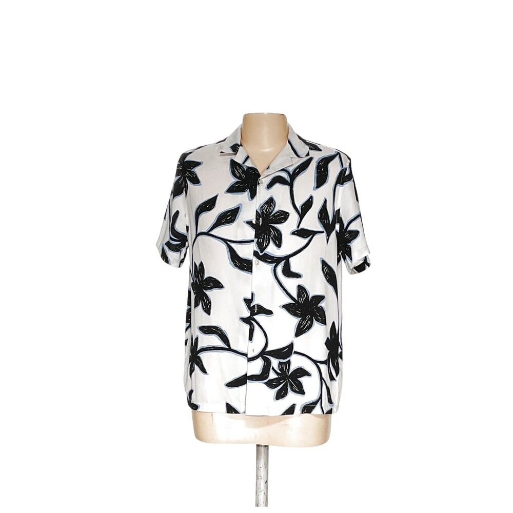 ASOS White Floral Short Sleeve Shirt